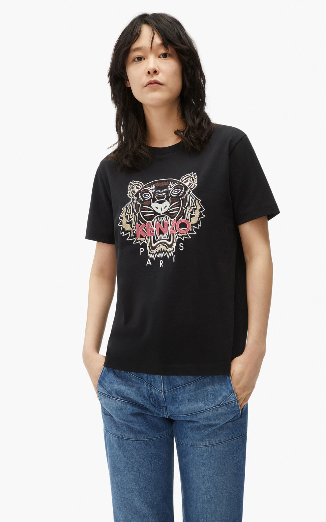 Kenzo Loose fitting Tiger Ženska Majice Črna SI-4467632